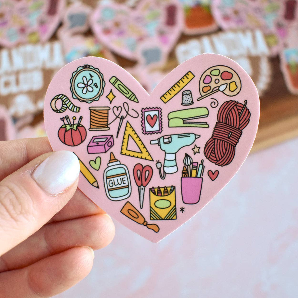 Crafting Heart Vinyl Sticker
