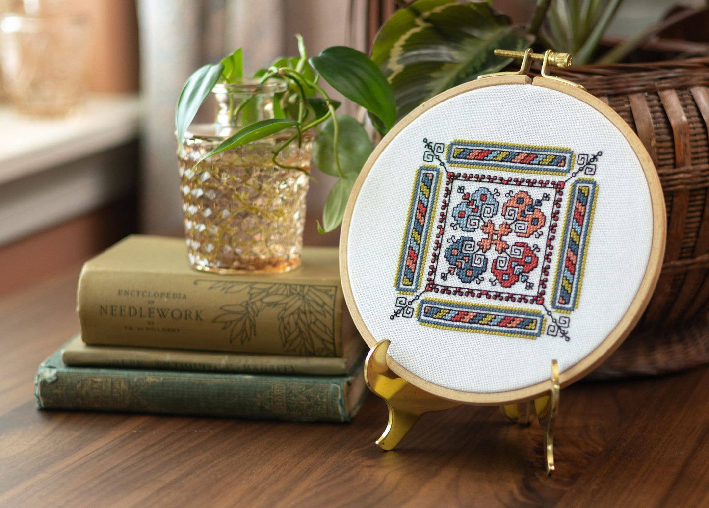 Cross Stitch Hoop Kit Kalamata Courtyard Avlea Folk Embroidery