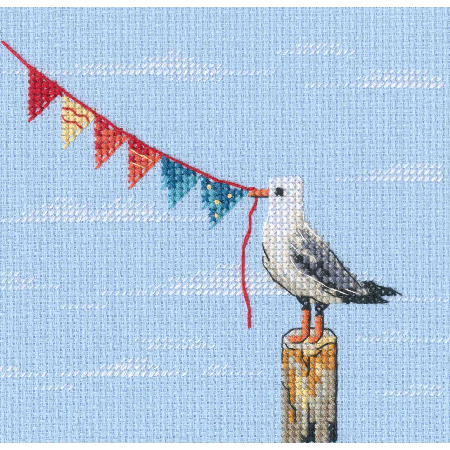 Seagull with flags Counted Cross Stitch Kit by RTO M1107
