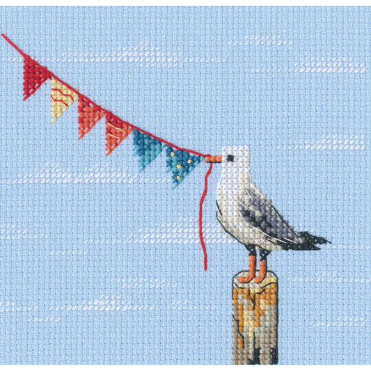 Seagull with flags Counted Cross Stitch Kit by RTO M1107