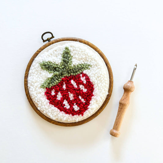 Strawberry Punch Needle Kit Beginner Friendly