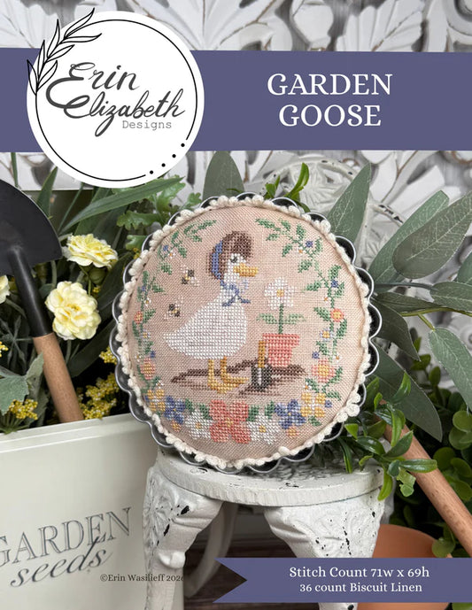 PREORDER Erin Elizabeth GARDEN GOOSE Cross Stitch Pattern Nashville Market