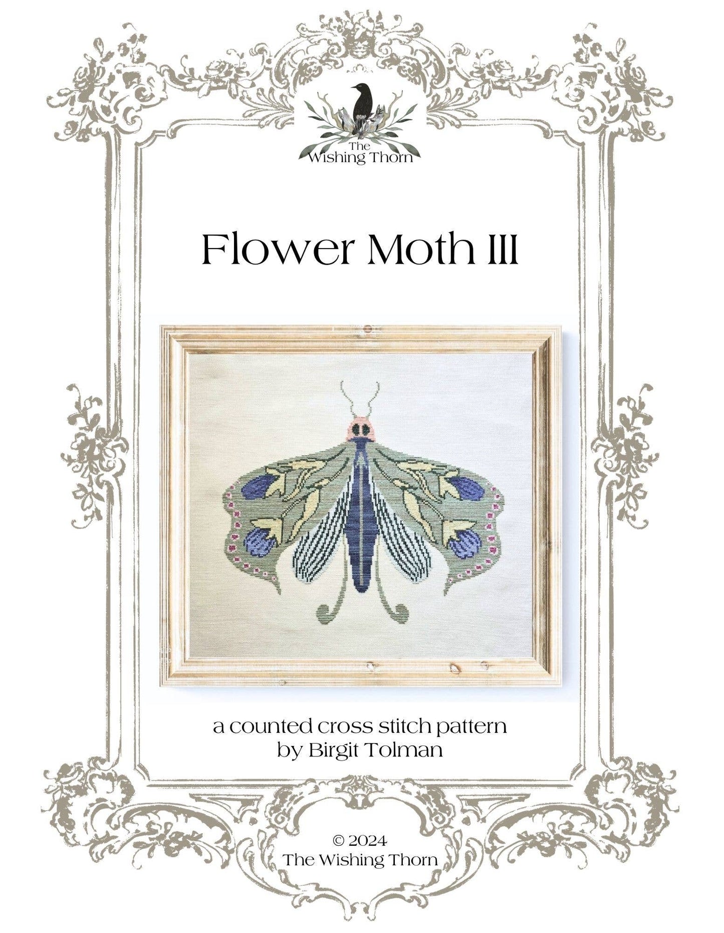 FLOWER MOTH III Cross Stitch Pattern by The Wishing Thorn