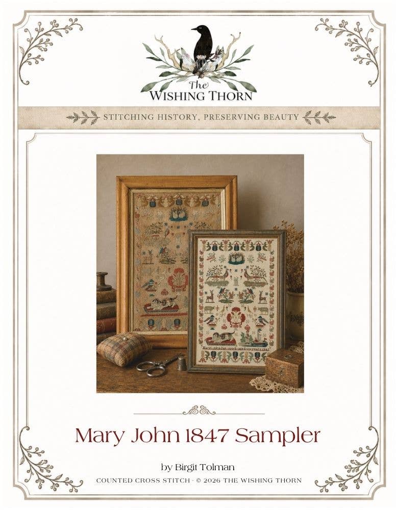 Mary John 1847 Welsh Sampler Printed Chart by The Wishing Thorn