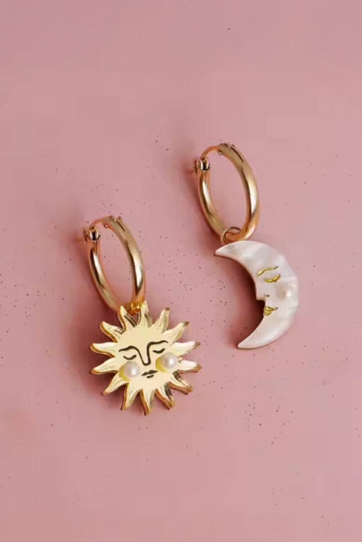 Celestial Hoops Huggie Earrings-18K Gold Plated
