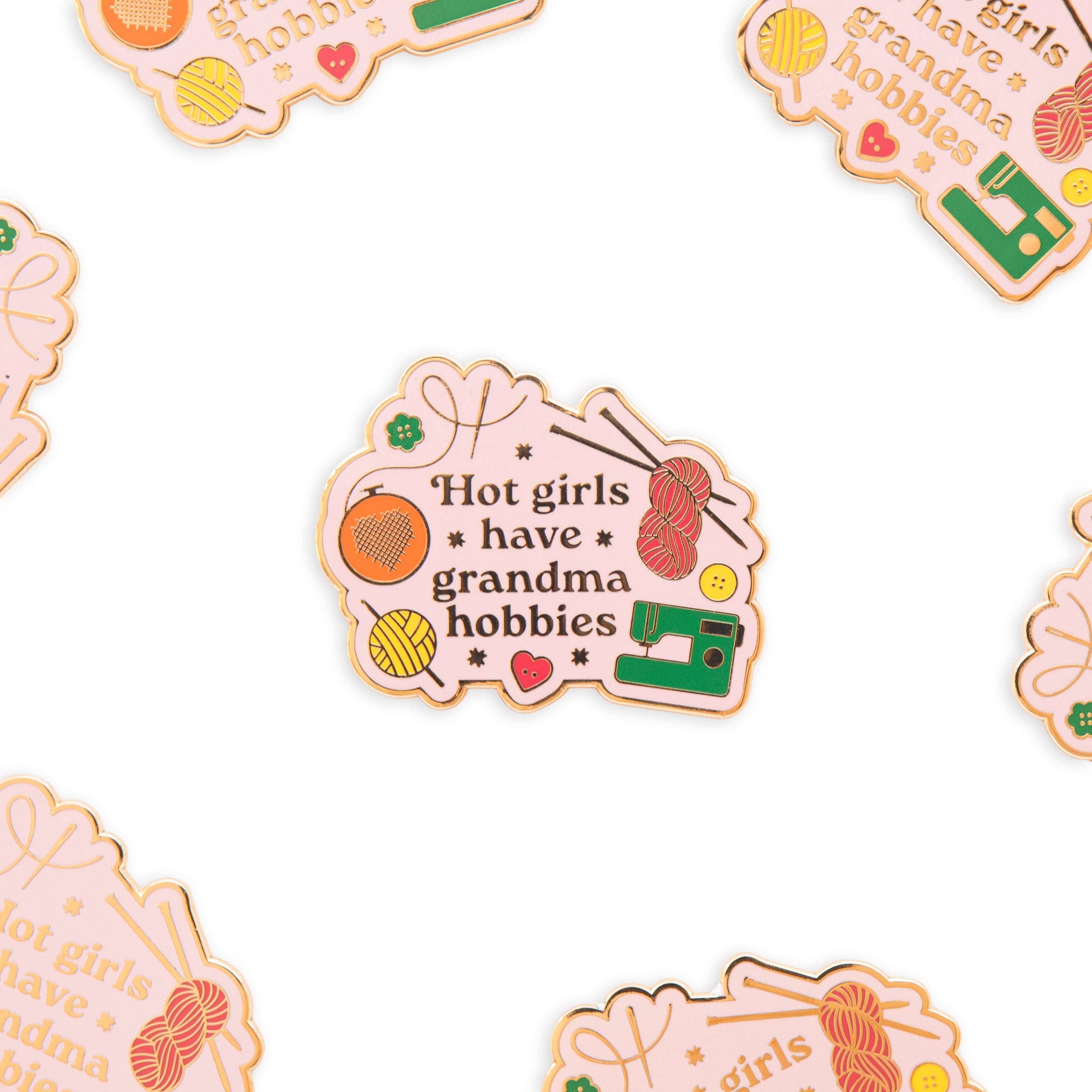 Hot Girls Have Grandma Hobbies Magnetic Needle Minder – Lindy Stitches