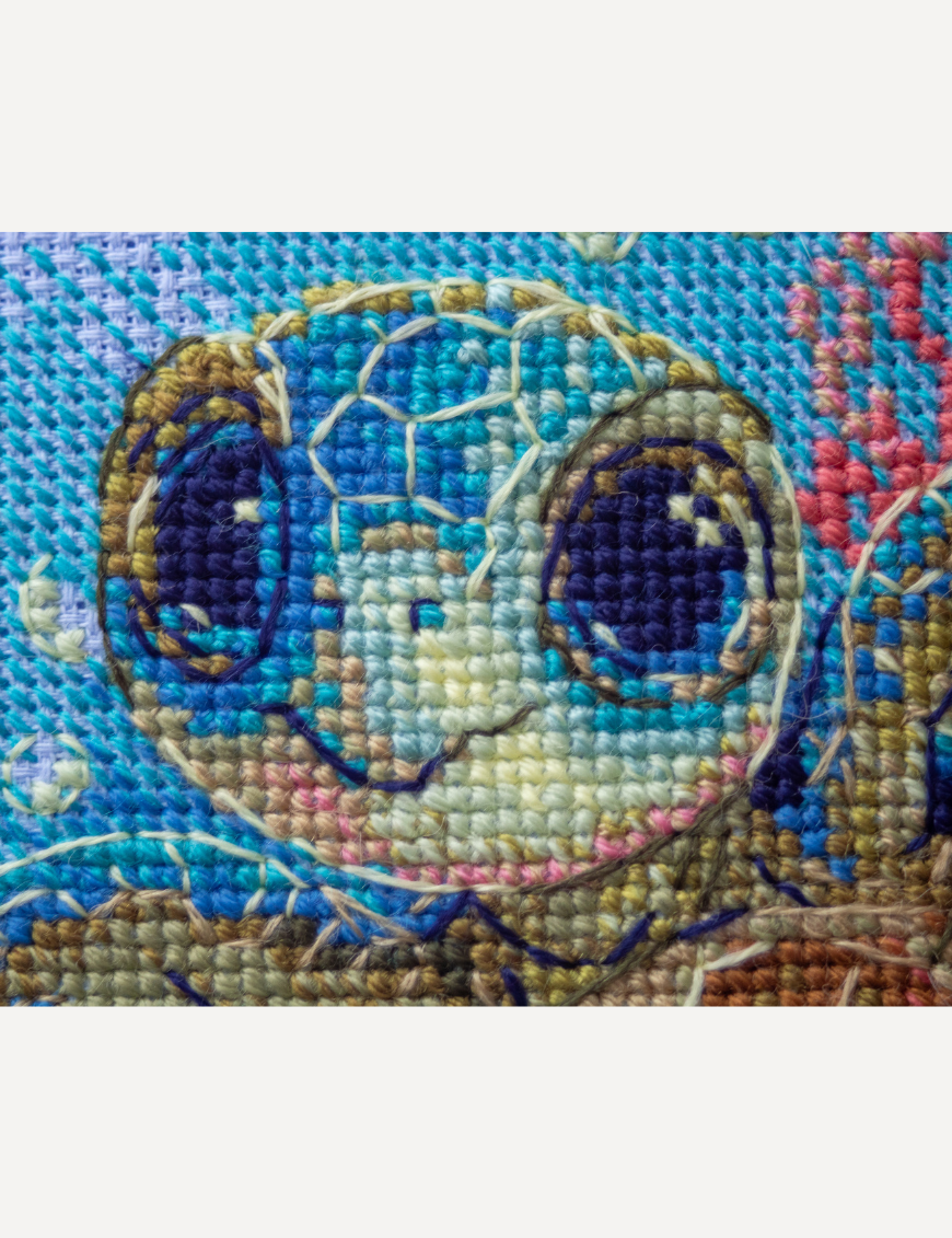 BABY SEA TURTLE Cross Stitch Kit by AINE A1037 Ocean Coral