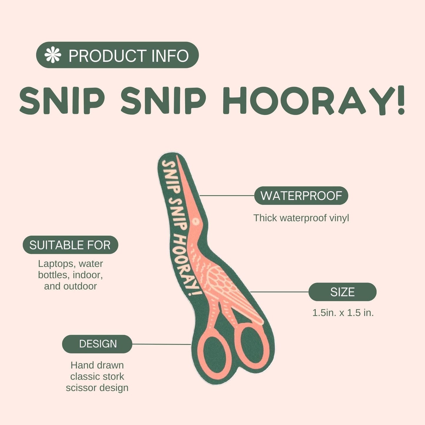 Stork Scissors Sticker