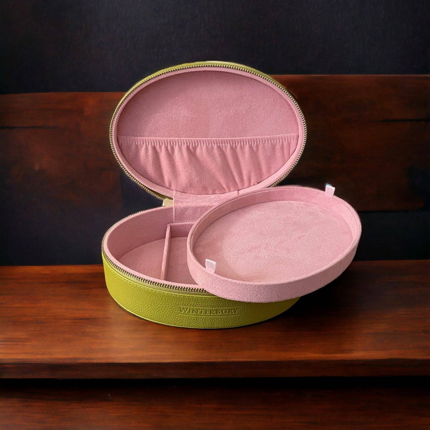 WinterBury Citron Leather Needlework Travel Case - Spring Line