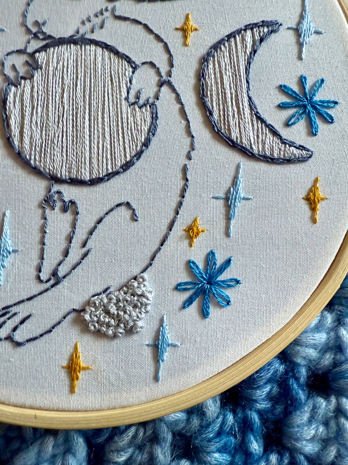SALE Moon Rabbit DIY Embroidery Kit