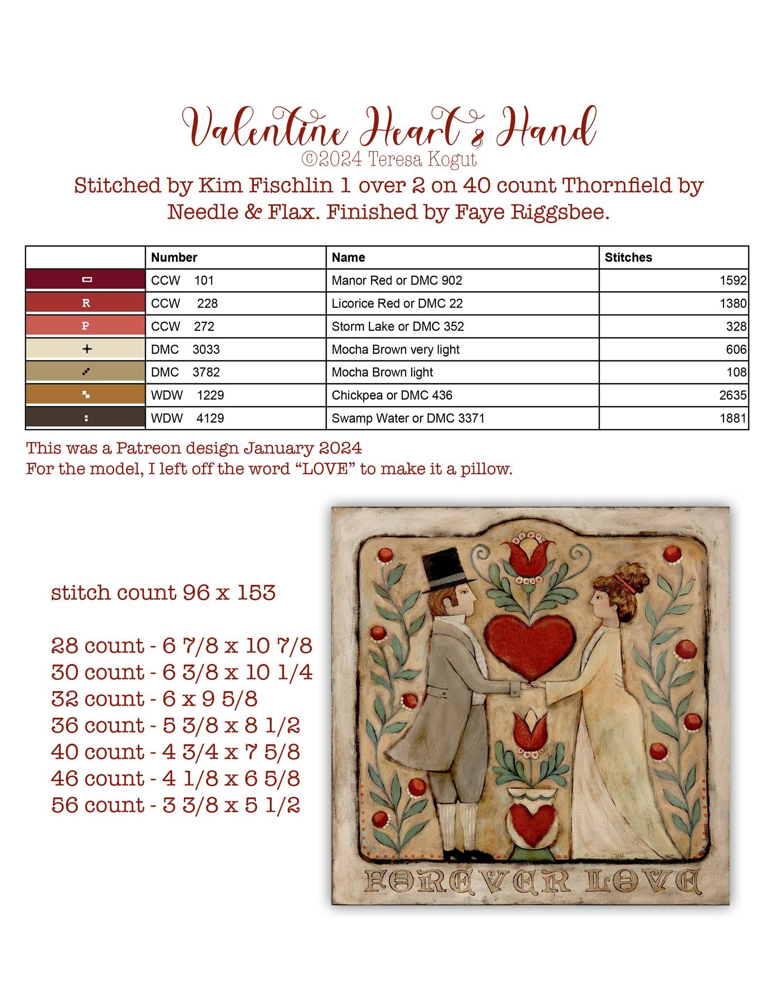 Teresa Kogut HELLO LOVE BOOK 7 DESIGNS Cross Stitch Pattern