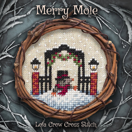 PREORDER Lola Crow MERRY MOLE Cross Stitch Pattern