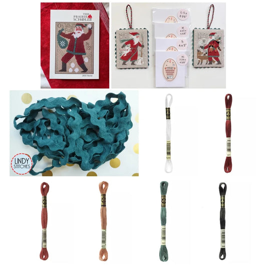 2025 Prairie Schooler Santa Bundle! 18 aida / 36 linen