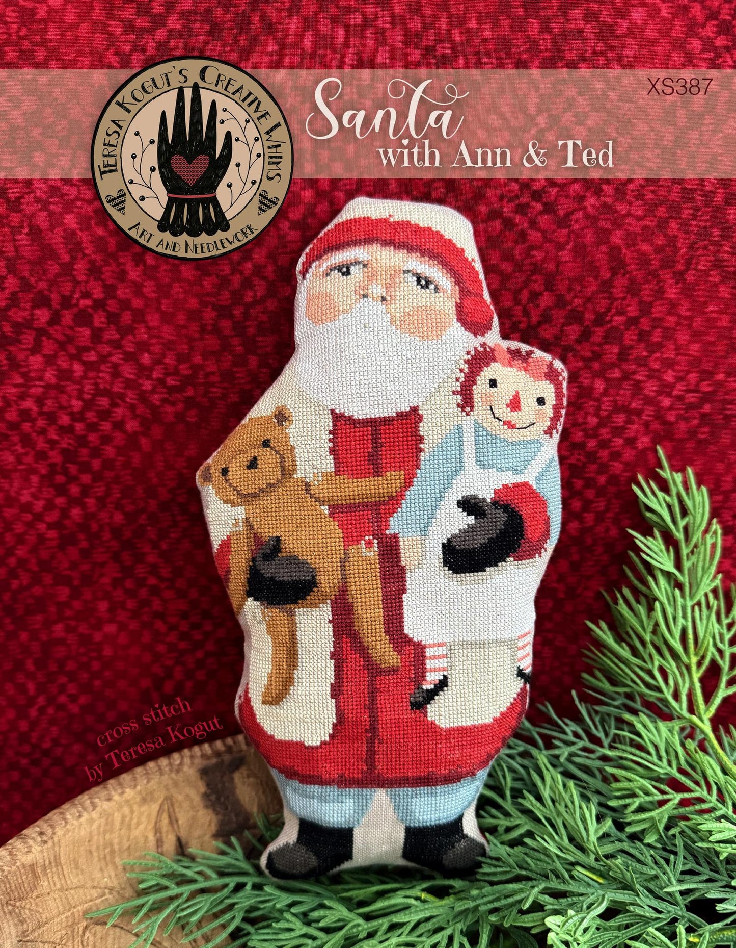 Teresa Kogut SANTA WITH ANN & TED Cross Stitch Pattern