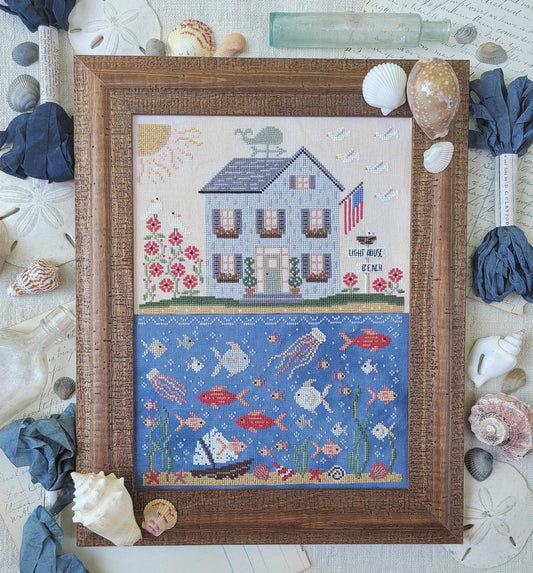 PREORDER Hello from Liz Mathews SEASIDE Cross Stitch Pattern Nashville Market