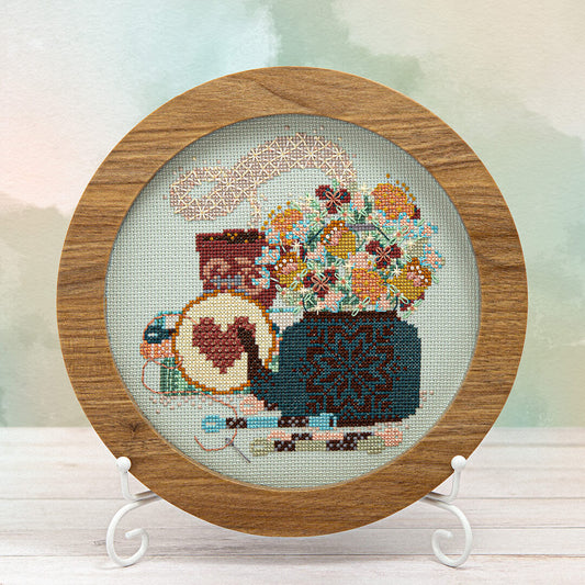 PREORDER Counting Puddles SPRINGTIME SIP + STITCH Cross Stitch Pattern Nashville Market