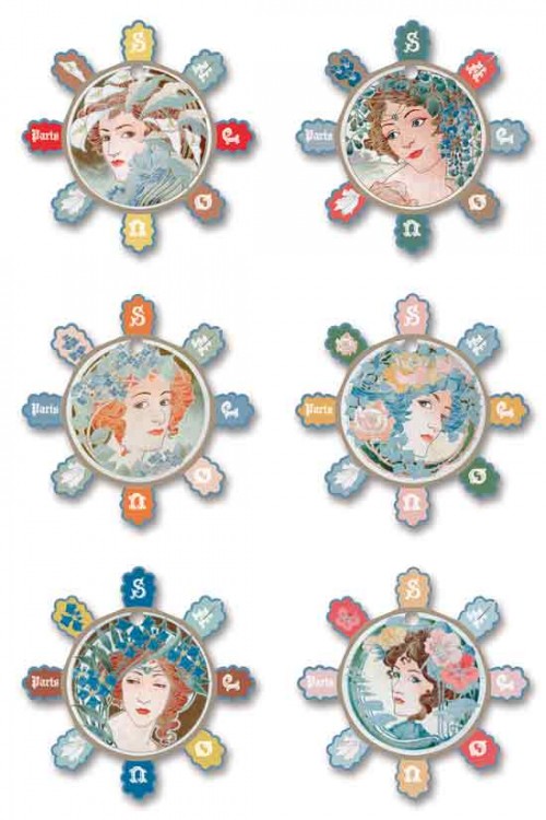 Sajou France Thread Bobbins Set of Six