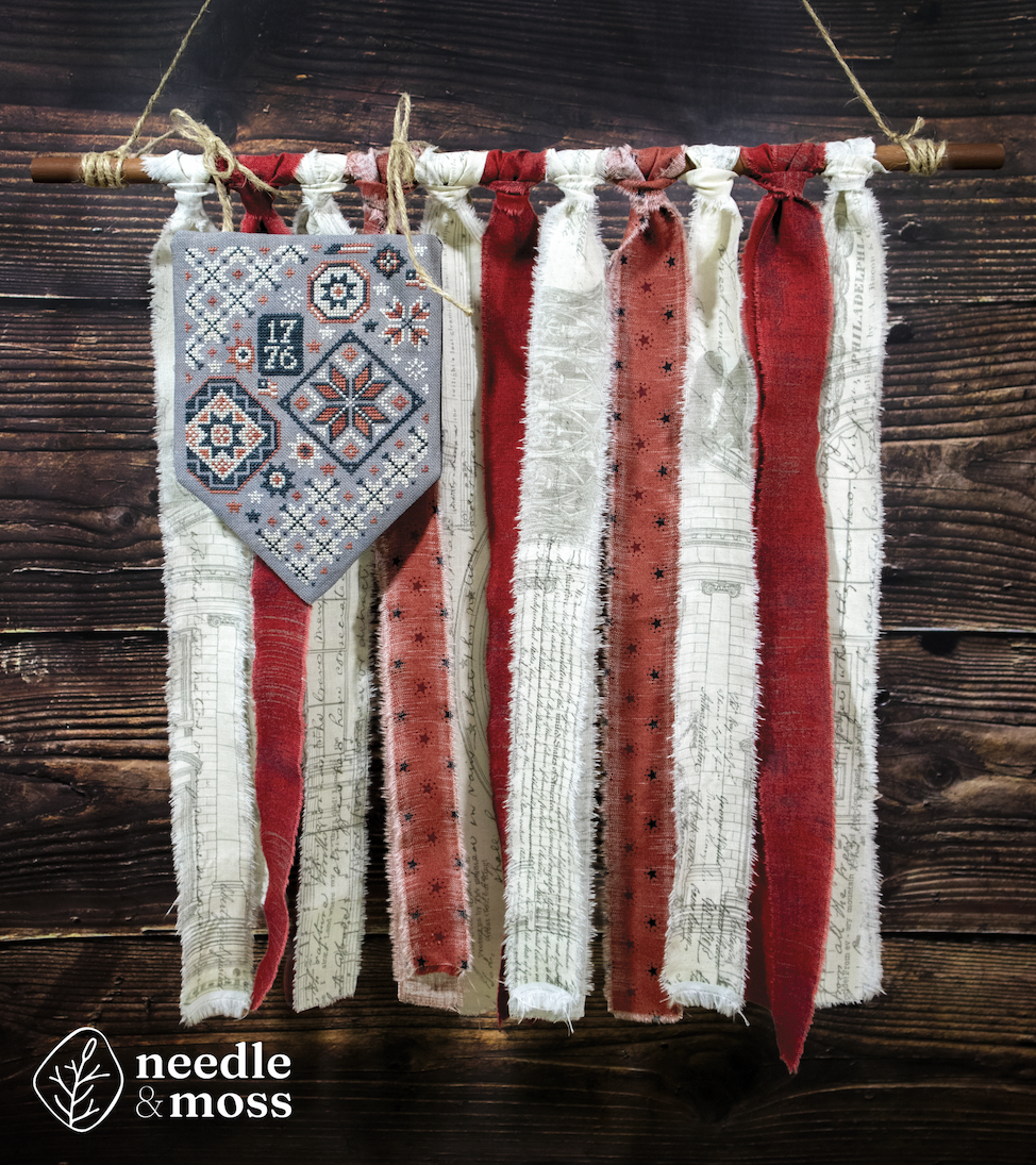Needle and Moss STARS & STRIPES Cross Stitch Pattern