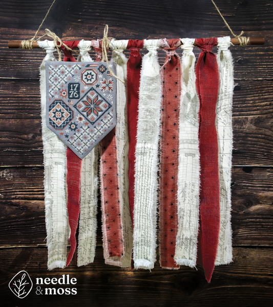 PREORDER Needle and Moss STARS & STRIPES Cross Stitch Pattern