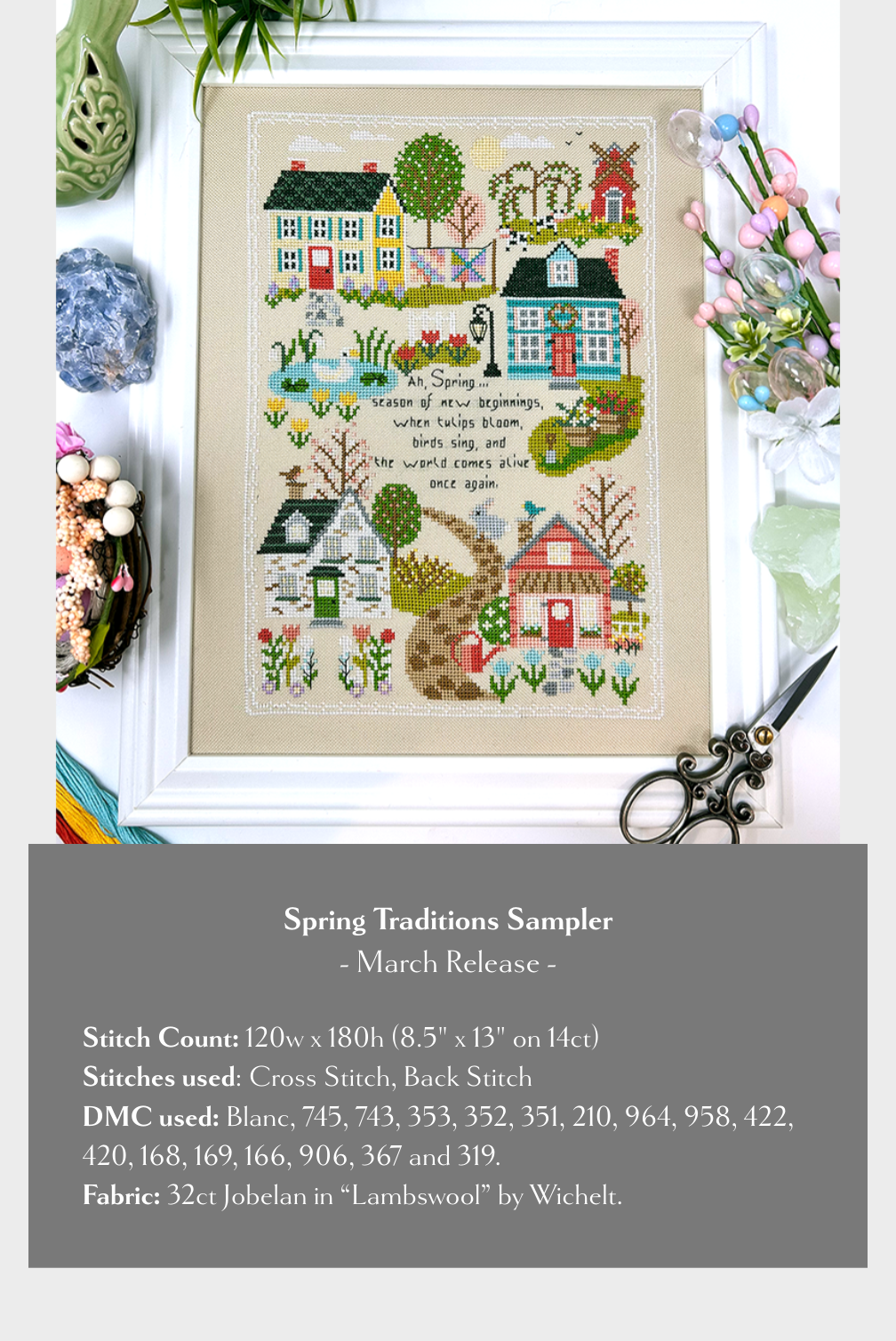 Spring Traditions Sampler Cross Stitch Pattern by Tiny Modernist Nashville Market