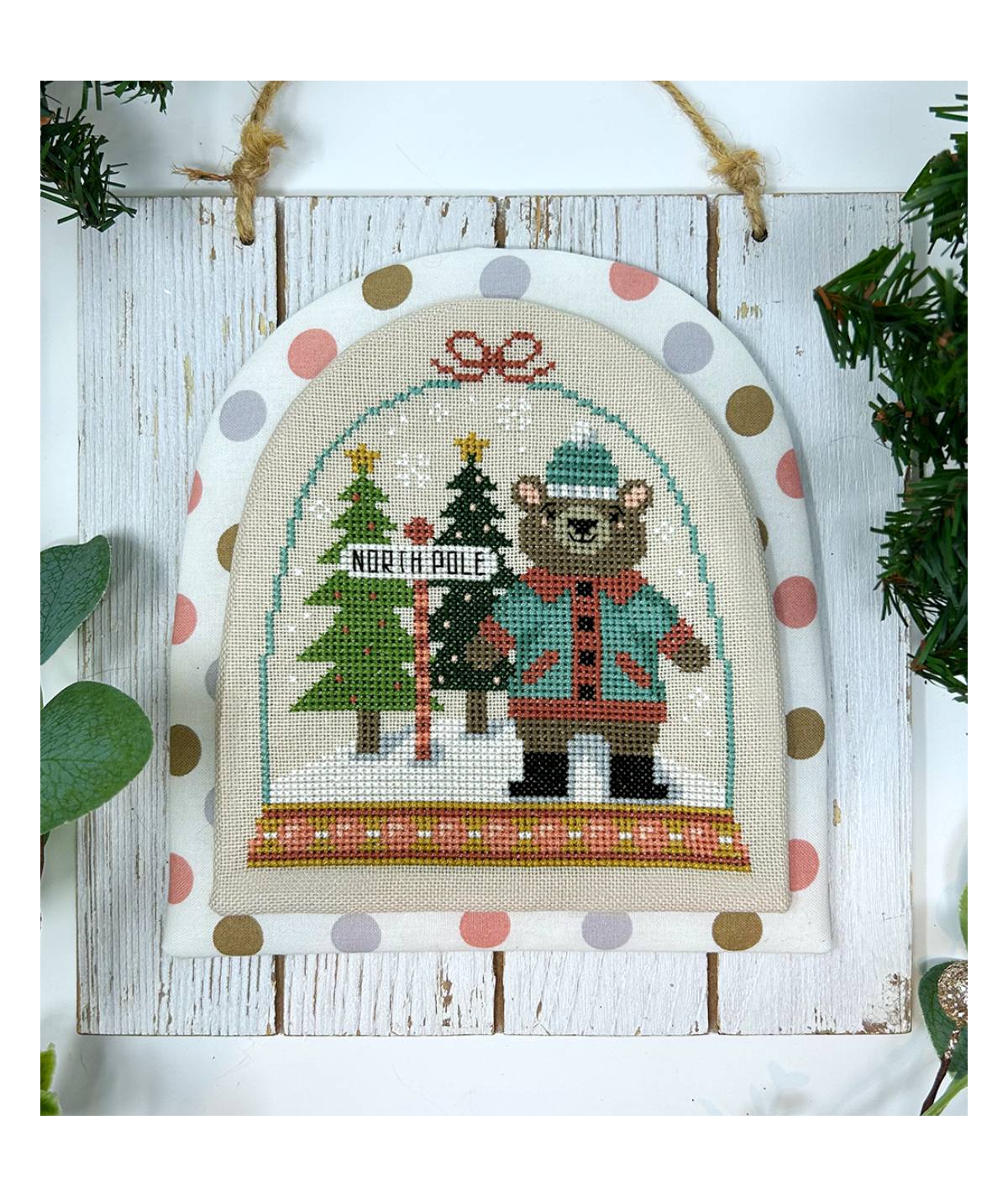 COMING SOON: Tiny Modernist WINTER FOREST SNOWGLOBES - BEAR Cross Stitch Pattern