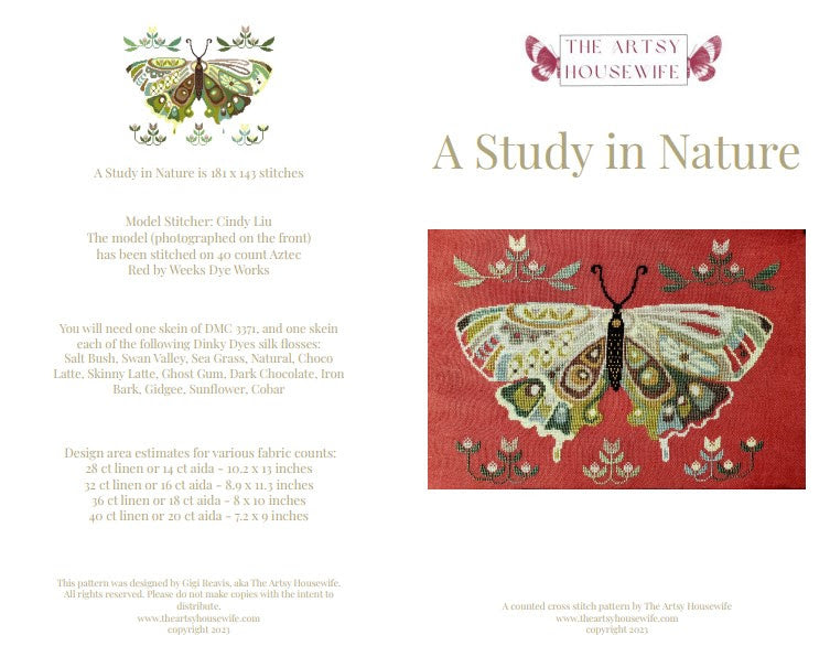 A Study in Nature Cross Stitch Pattern by The Artsy Housewife