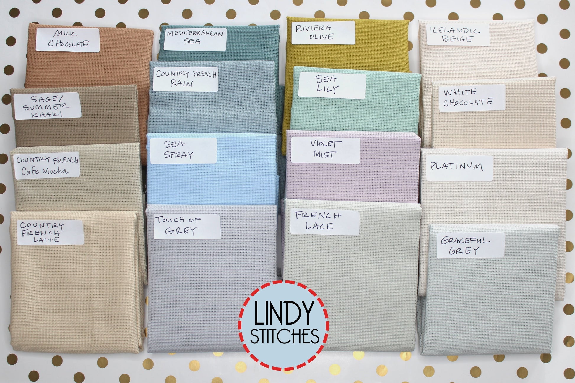 Aida OR Evenweave OR Linen Fabric Color Chart 