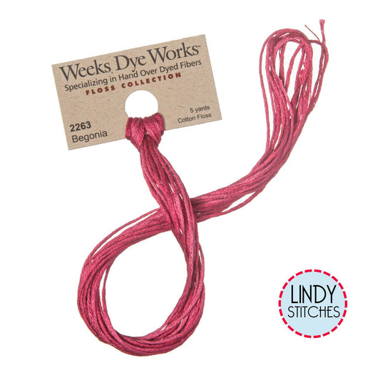 Begonia Weeks Dye Works Floss Hand Dyed Cotton Skein 2263