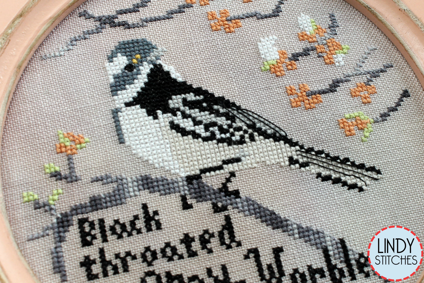 Black-Throated Gray Warbler Bird Crush Club Cross Stitch Pattern #4