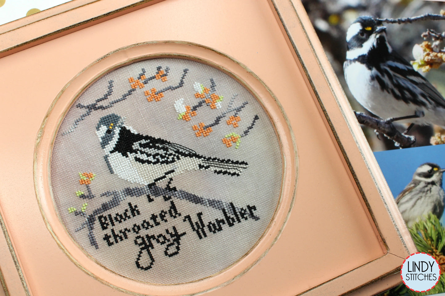 Black-Throated Gray Warbler Bird Crush Club Cross Stitch Pattern #4
