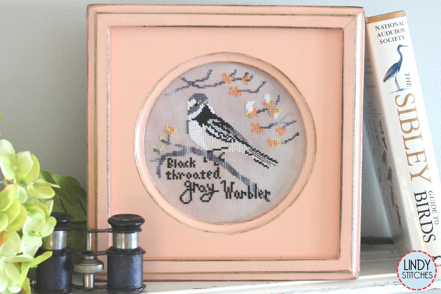 Black-Throated Gray Warbler Bird Crush Club Cross Stitch Pattern #4