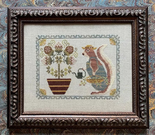 Spring Squirrel Cross Stitch Pattern by The Blue Flower