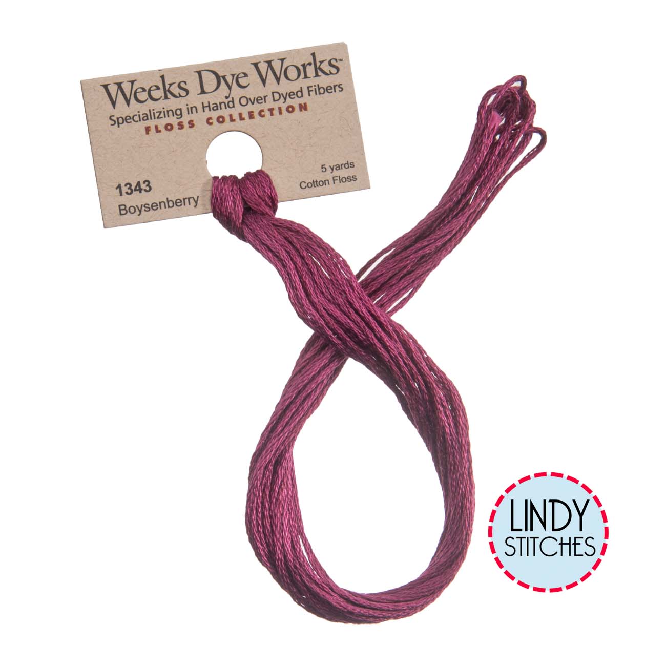 Boysenberry Weeks Dye Works Floss Hand Dyed Cotton Skein 1343