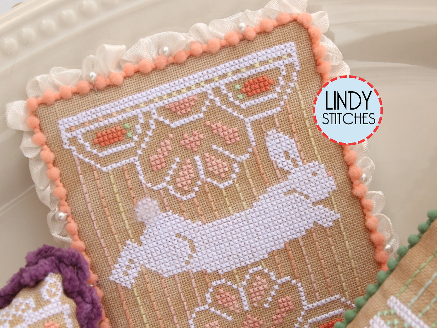 Bunny Lace Trio Cross Stitch Pattern by Lindy Stitches PDF Download