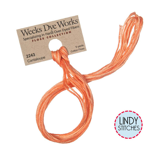 Cantaloupe Weeks Dye Works Floss Hand Dyed Cotton Skein 2243