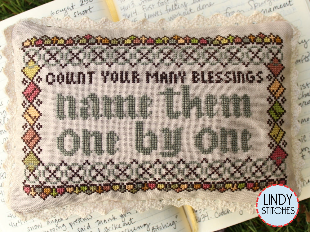 Count Your Many Blessings Cross Stitch Pattern by Lindy Stitches