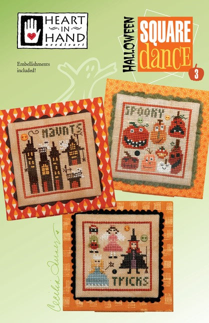 Halloween Square Dance Part 3 Heart in Hand Cross Stitch Pattern