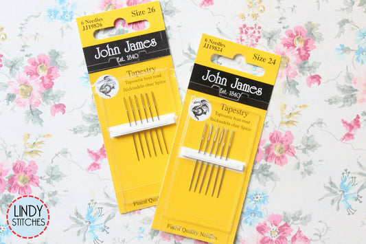 John James Tapestry Needles Size 24 26 28 for Cross Stitch