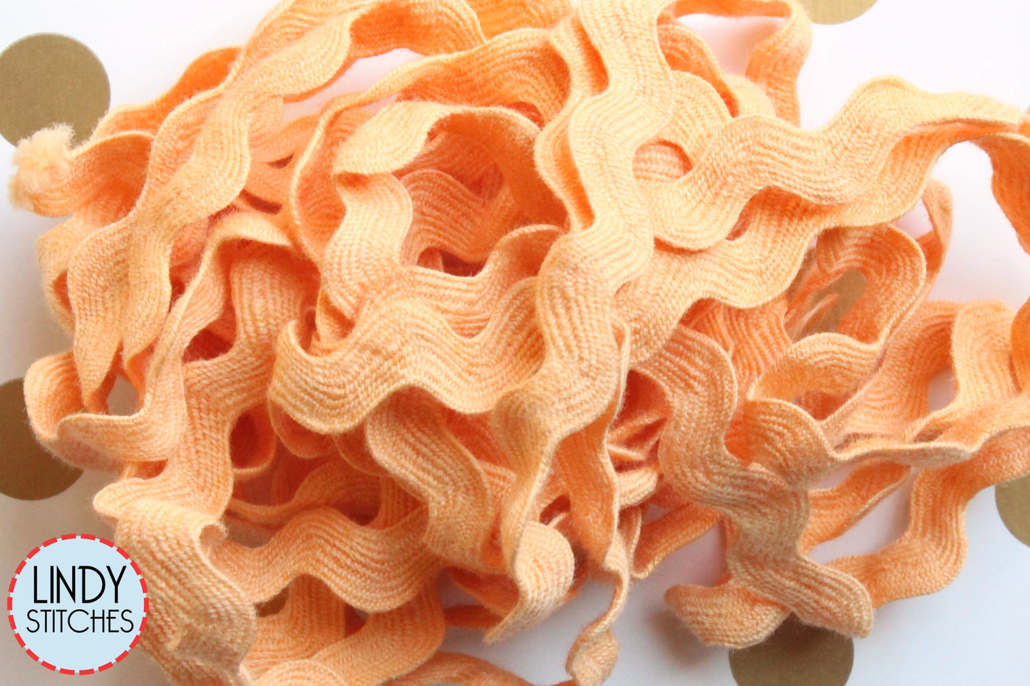 Gold Fish Rick Rack Trim by Lady Dot Creates Hand Dyed 3 Yards