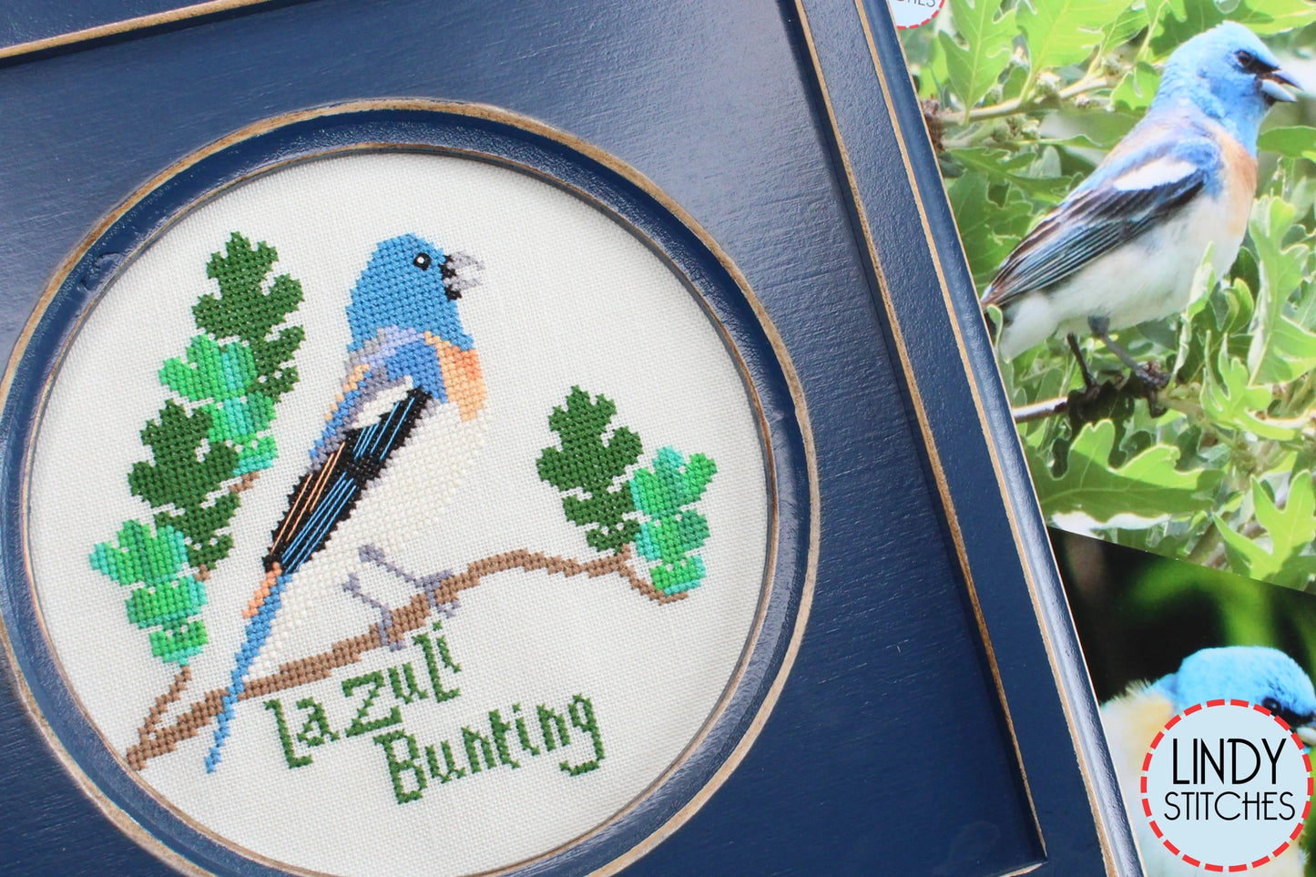 Lazuli Bunting Bird Crush Club Cross Stitch Pattern #5