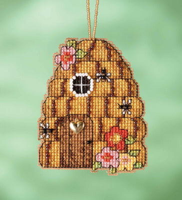 Beehive House Garden Gnomes Mill Hill Ornament Beads Kit