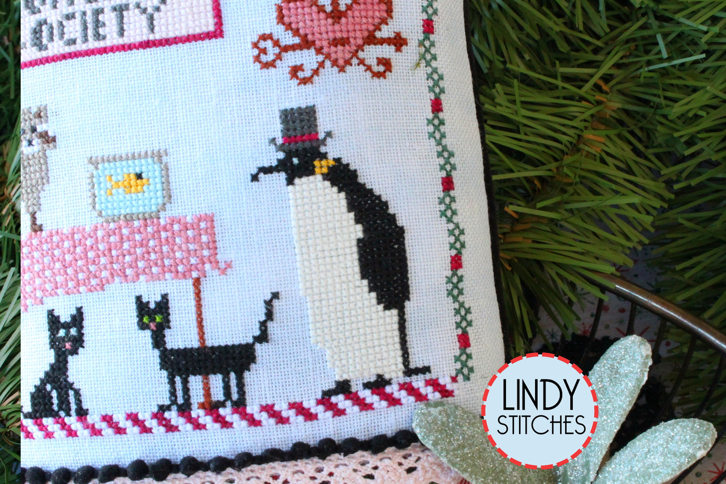 Mistletoe Loitering Society Cross Stitch Pattern by Lindy Stitches PDF Download