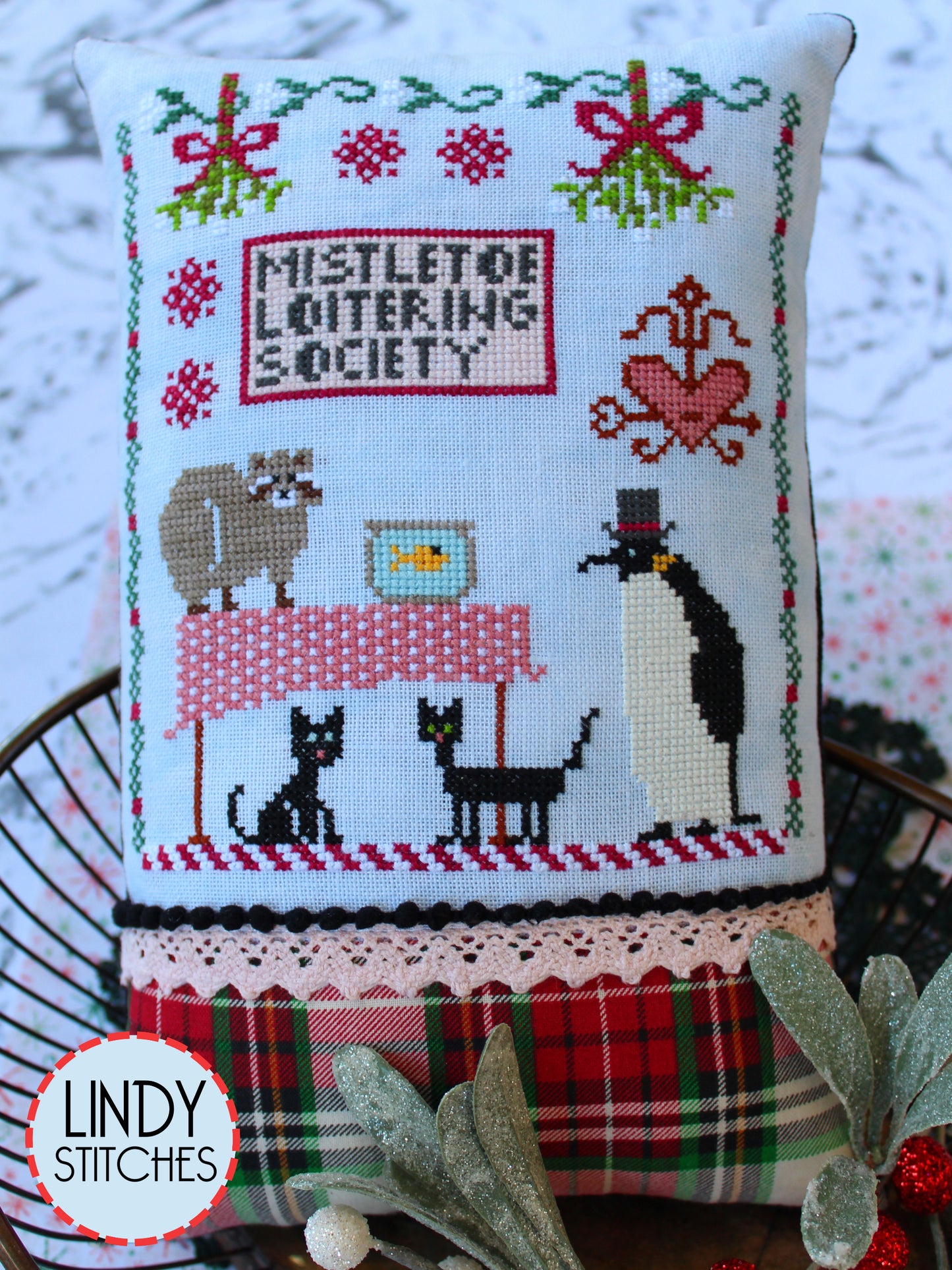 Mistletoe Loitering Society Cross Stitch Pattern by Lindy Stitches