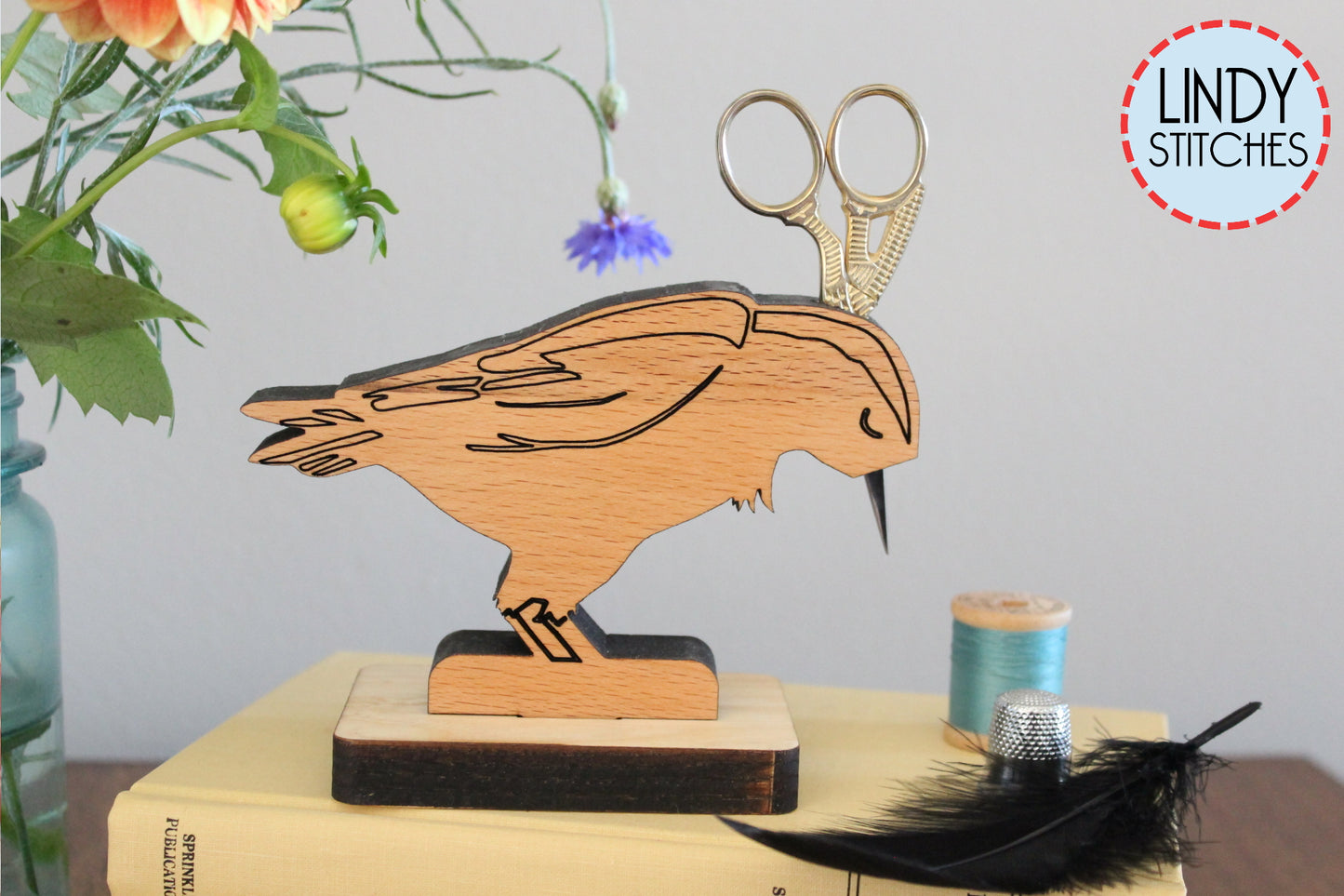 Edgar Scissorbird Wooden Scissor Holder Lindy Stitches