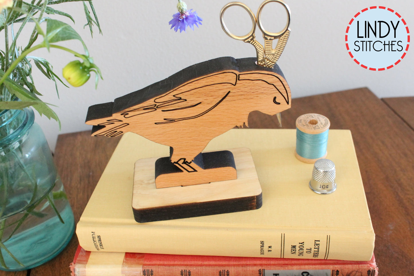 Edgar Scissorbird Wooden Scissor Holder Lindy Stitches