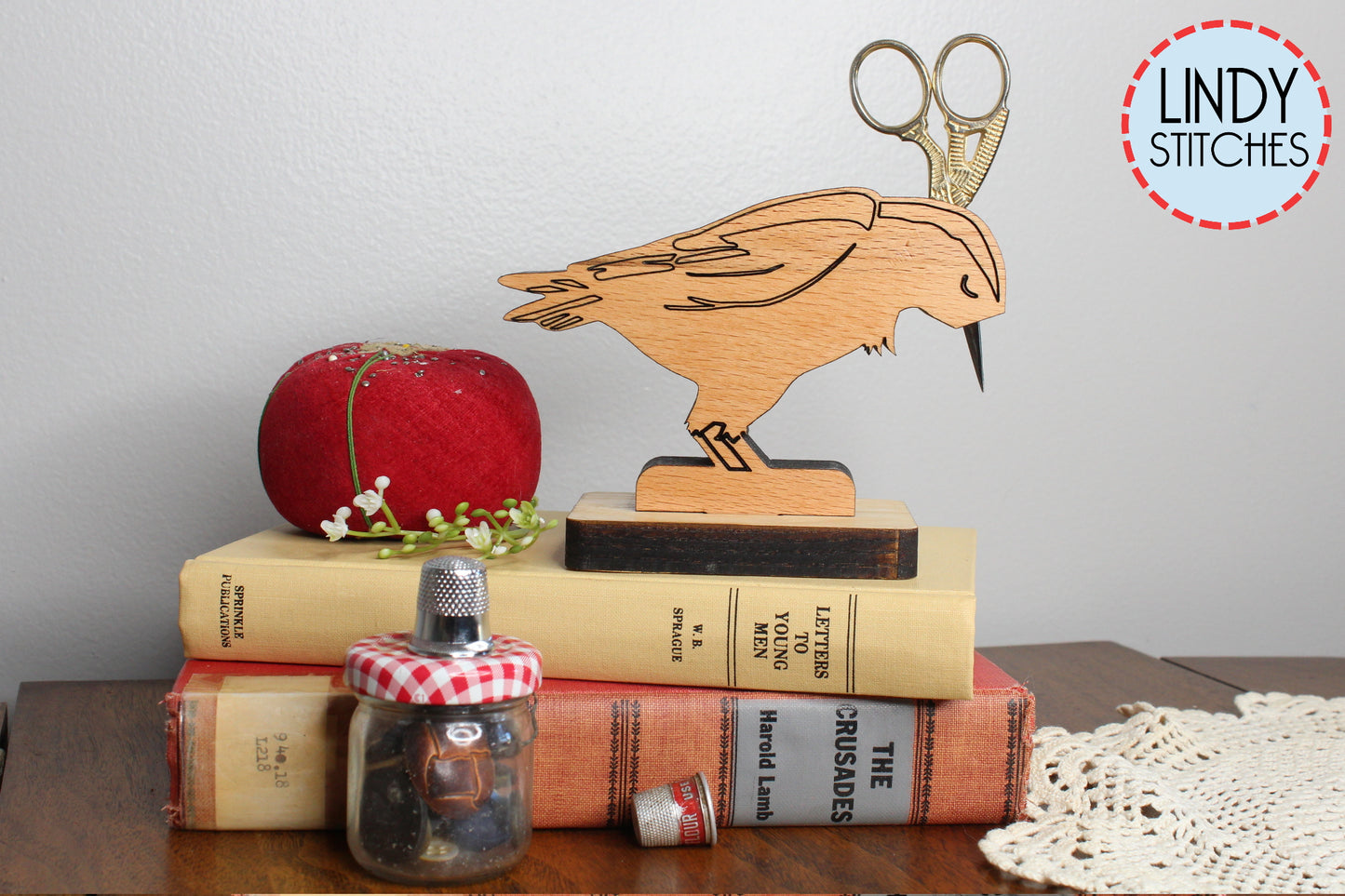 Edgar Scissorbird Wooden Scissor Holder Lindy Stitches