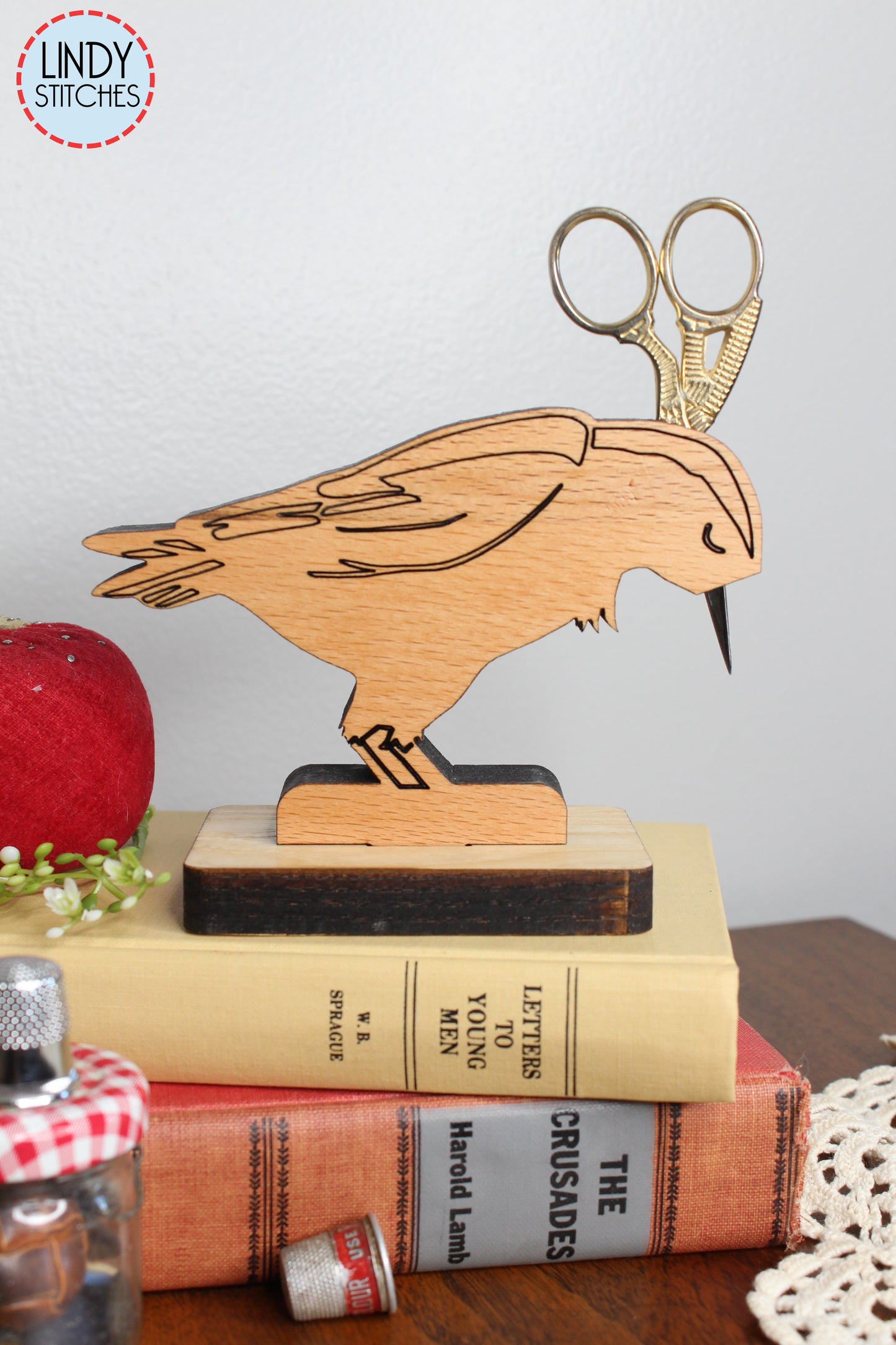 Edgar Scissorbird Wooden Scissor Holder Lindy Stitches