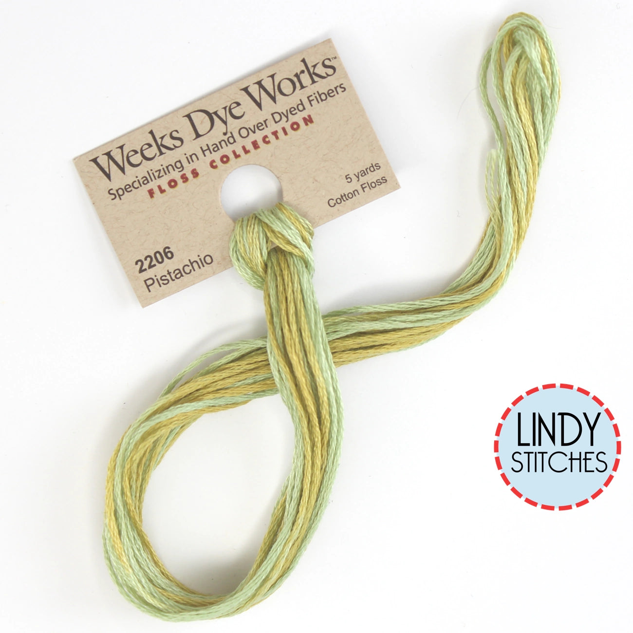 Pistachio Weeks Dye Works Floss Hand Dyed Cotton Skein 2206