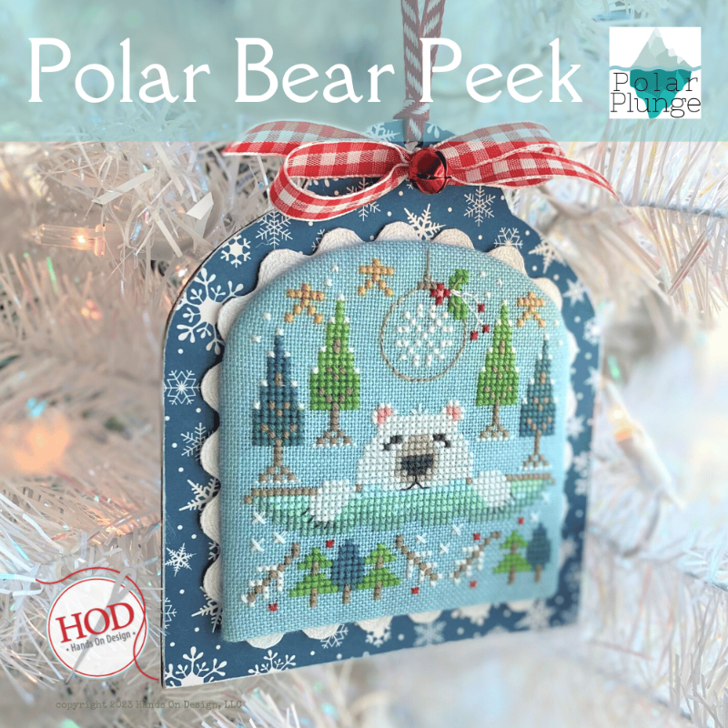 Polar Bear Peek Cross Stitch Pattern Polar Plunge Series Hands on Design PHYSICAL copy