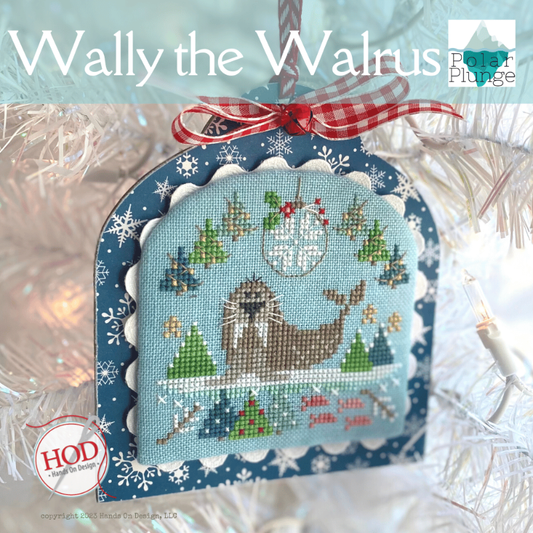 Wally the Walrus Cross Stitch Pattern Polar Plunge Series Hands on Design PHYSICAL copy